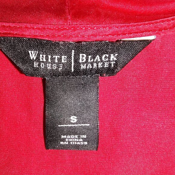WHITE HOUSE BLACK MARKET SLVLS BLOUSE BIAS CUT LONG TIES PULLOVER RED SZ SMALL - Picture 9 of 9